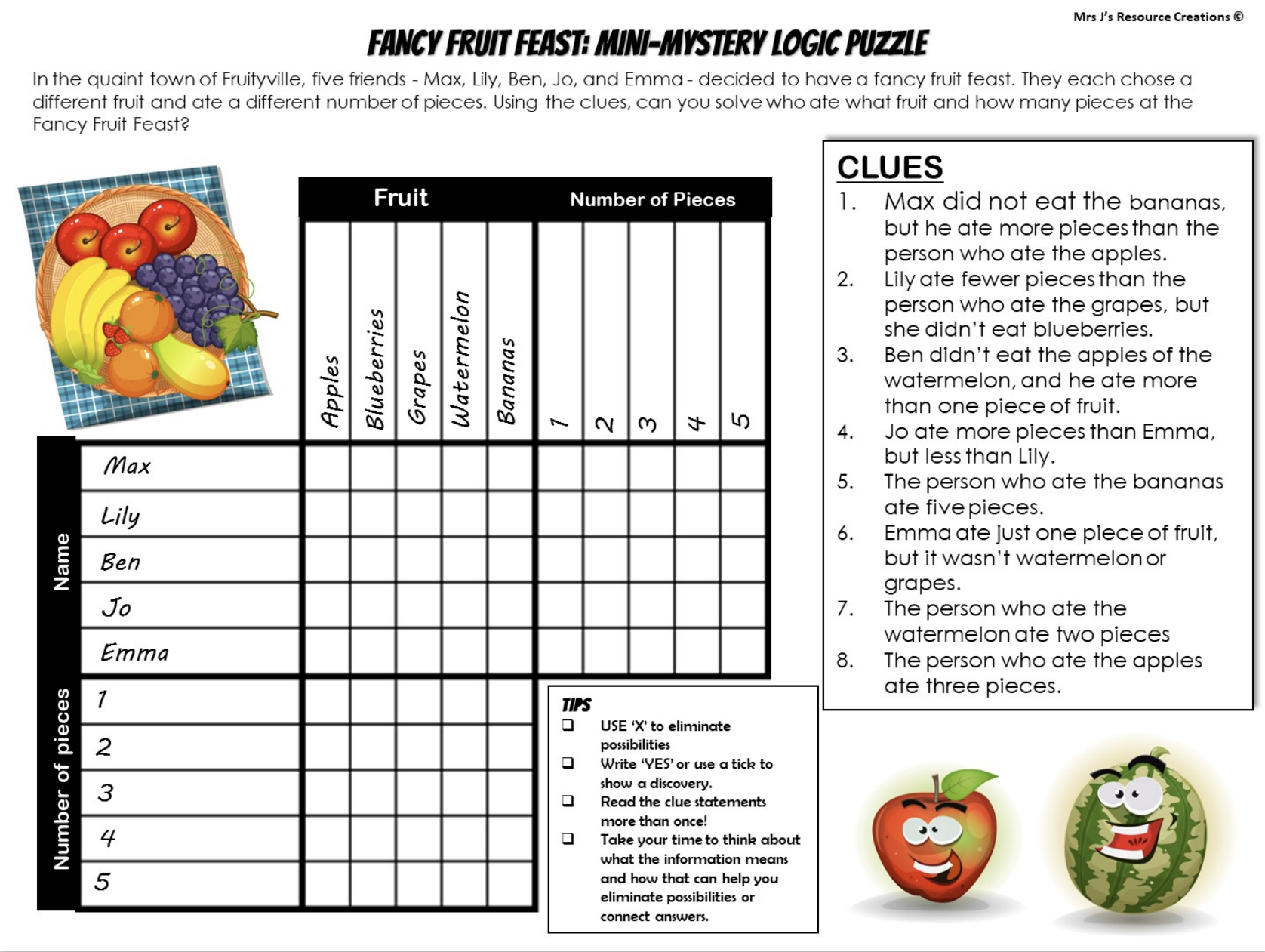 Free Printable Logic Puzzles With Solutions