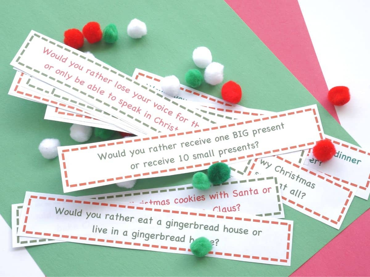 Free Printable Christmas Would You Rather All Ages