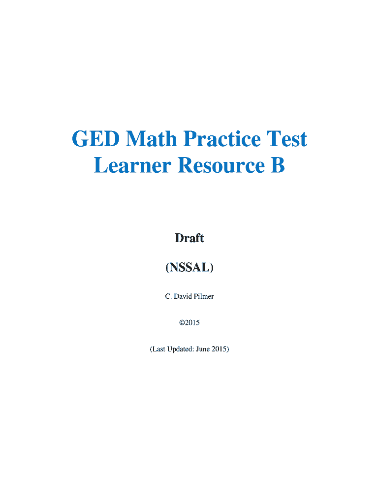 Free Printable Ged Math Practice Test