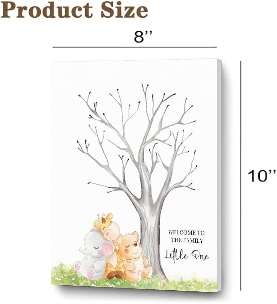 Ggjgrpx Baby Shower Fingerprint Tree Funny Baby Shower Guest Book Party Games Baby Shower Party Guest Book Ideas Gender Reveal Keepsake Special Meaningful Canvas Decoration Amazon de Home Kitchen