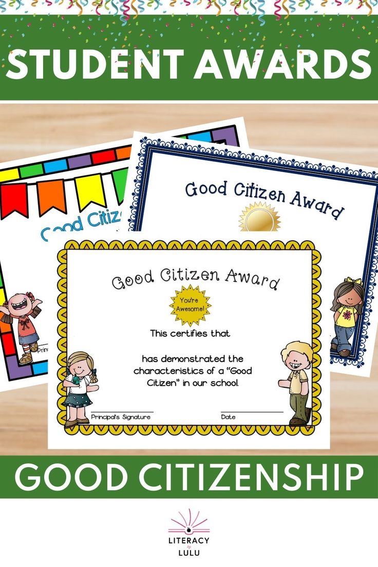Good Citizen Award For Schoolwide Behavior Editable