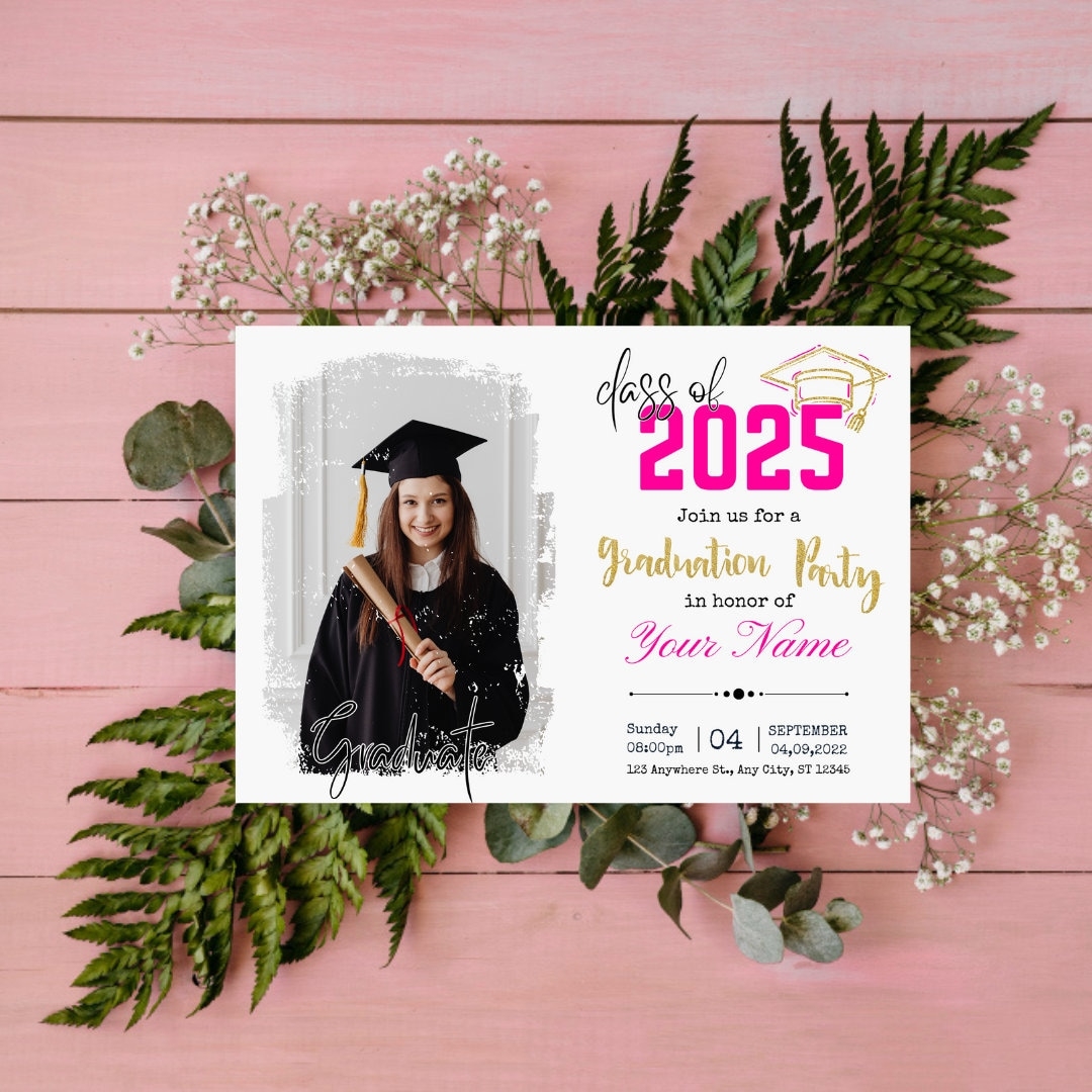 Graduation Class Of 2025 Party Invitation Template Etsy