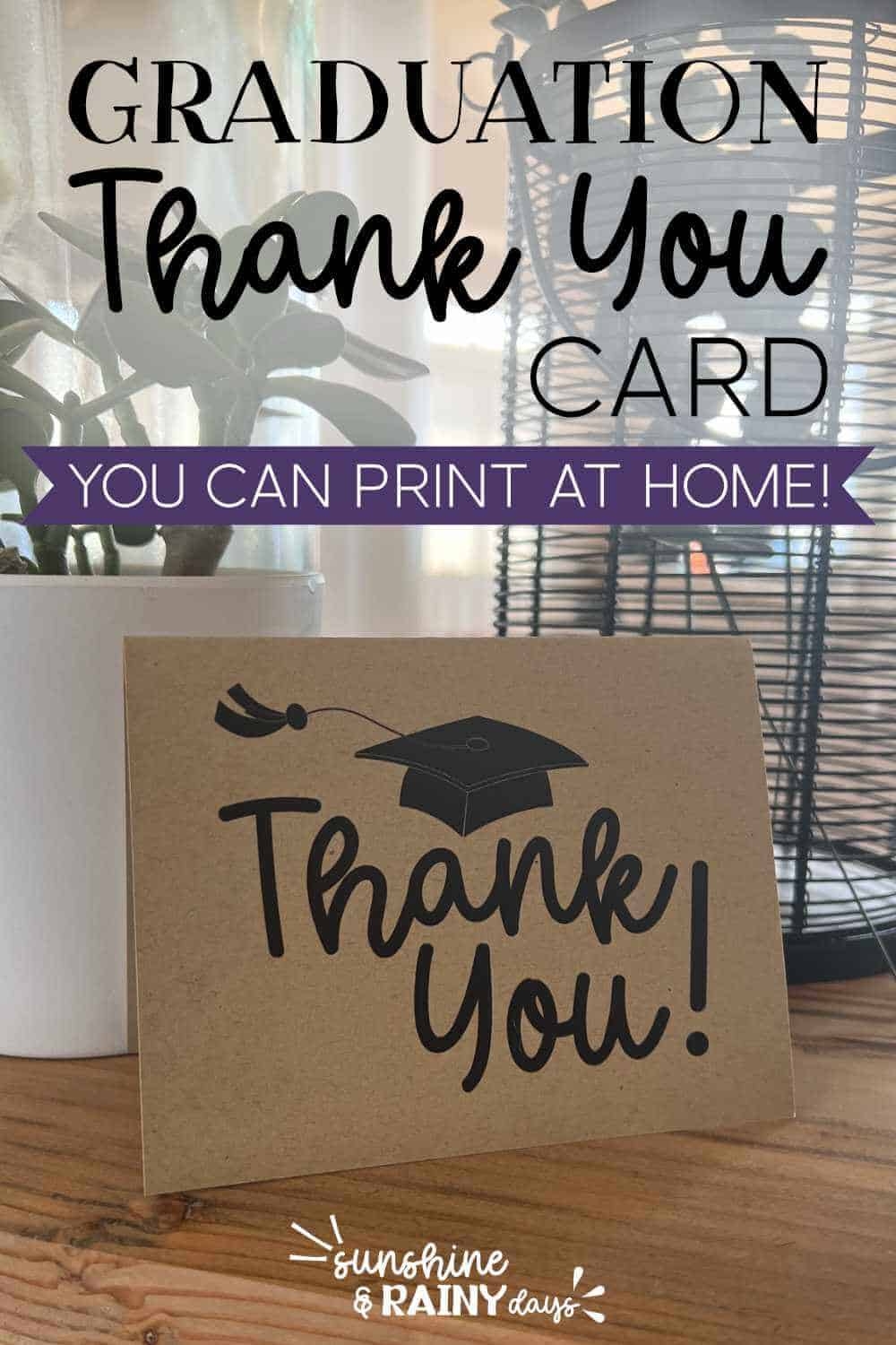 Free Printable Graduation Thank You Card Template