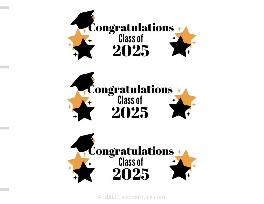 Graduation Water Bottle Labels Free Printables Add A Little Adventure