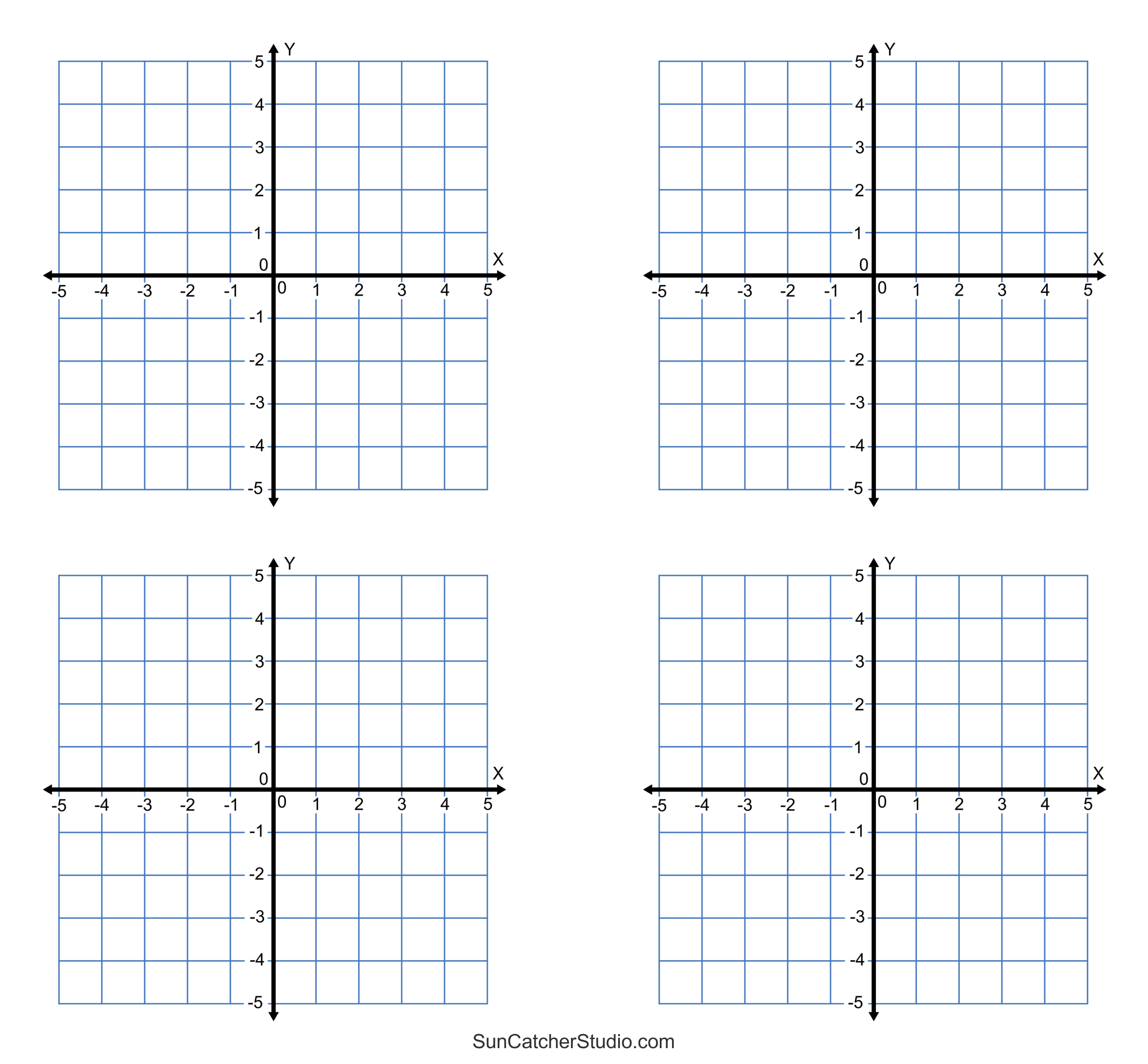 Grid Paper Printable 4 Quadrant Coordinate Graph Paper Templates Free Printables Monograms Design Tools Patterns DIY Projects