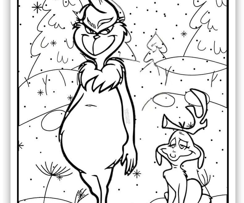 Grinch Coloring Pages Free PDF Printables Simply Love Coloring