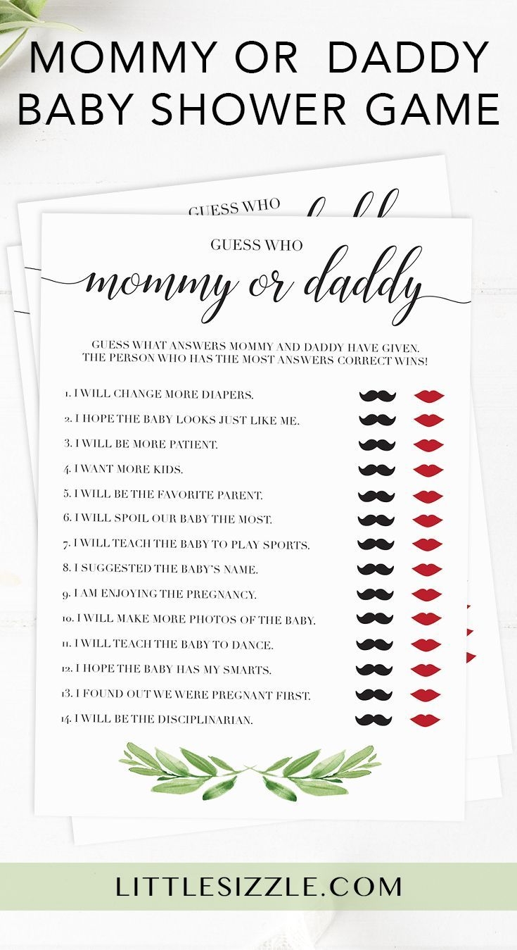 Guess Who Mommy Or Daddy Baby Shower Game Instant Download