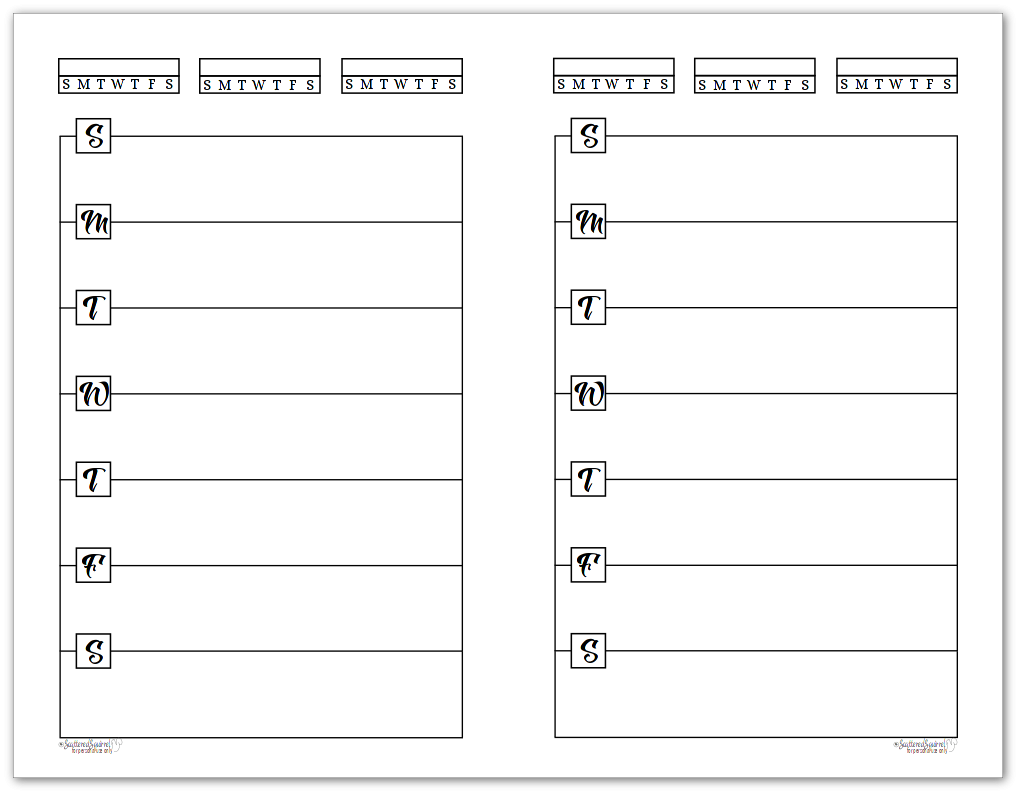 Free Half Size Planner Printables