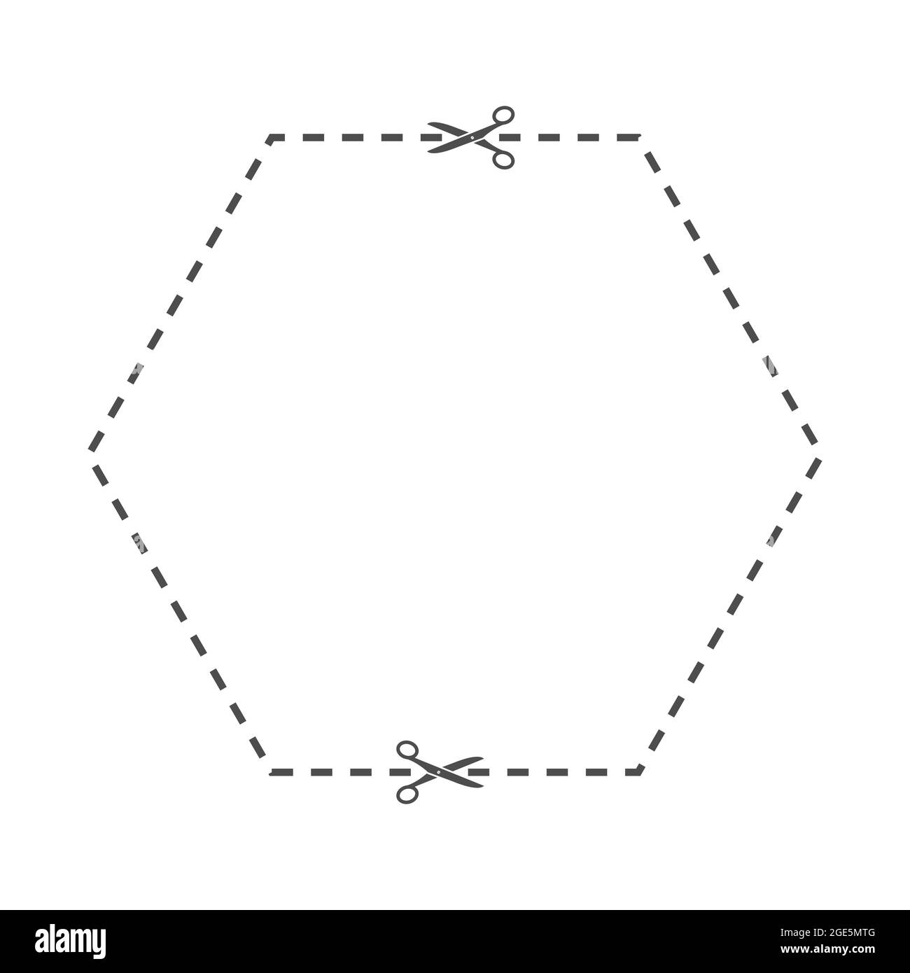 Hexagonal Cutting Line A Field For Cutting With Scissors Along The Line Cut Out The Coupon Flat Style Stock Vector Image Art Alamy