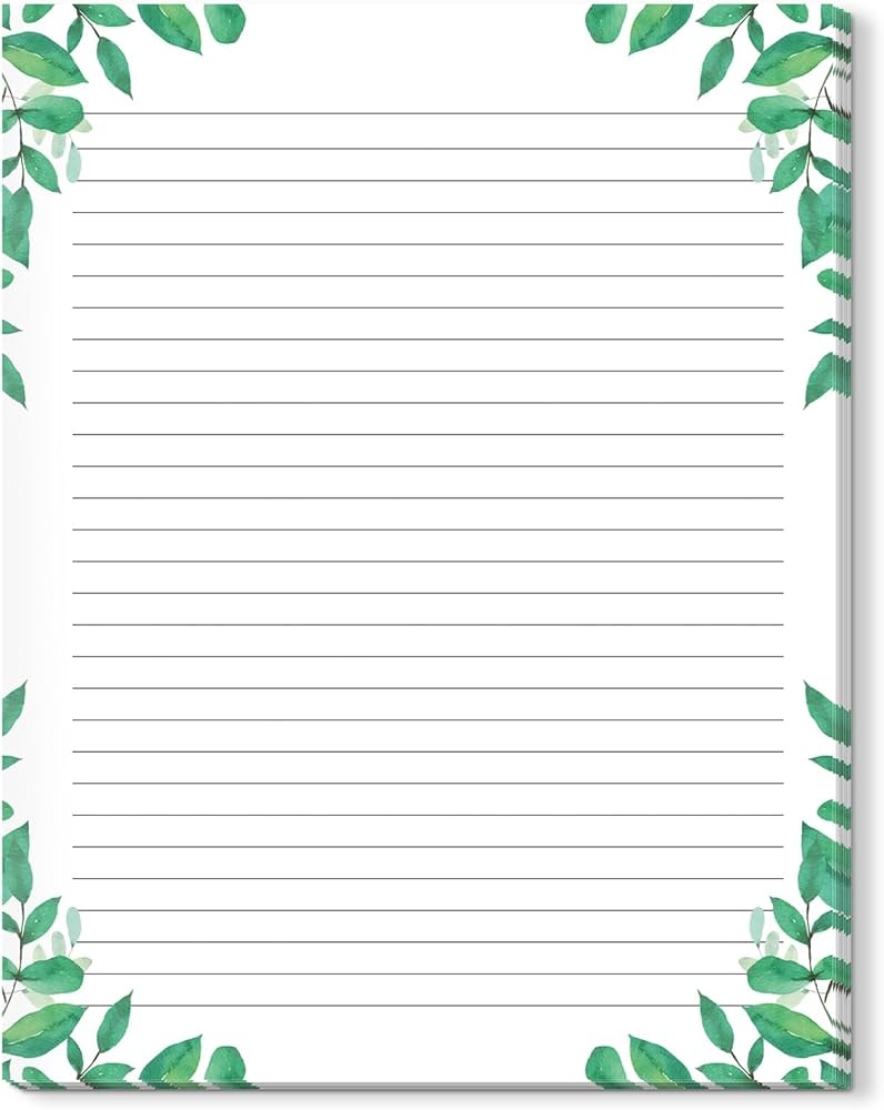 HEYPLACE 100 Sheets Letter Writing Paper 8 5 X 11 Stationery Lined Paper Wide Ruled Paper Unpunched Ruled Paper For Work Home School Amazon ca Office Products