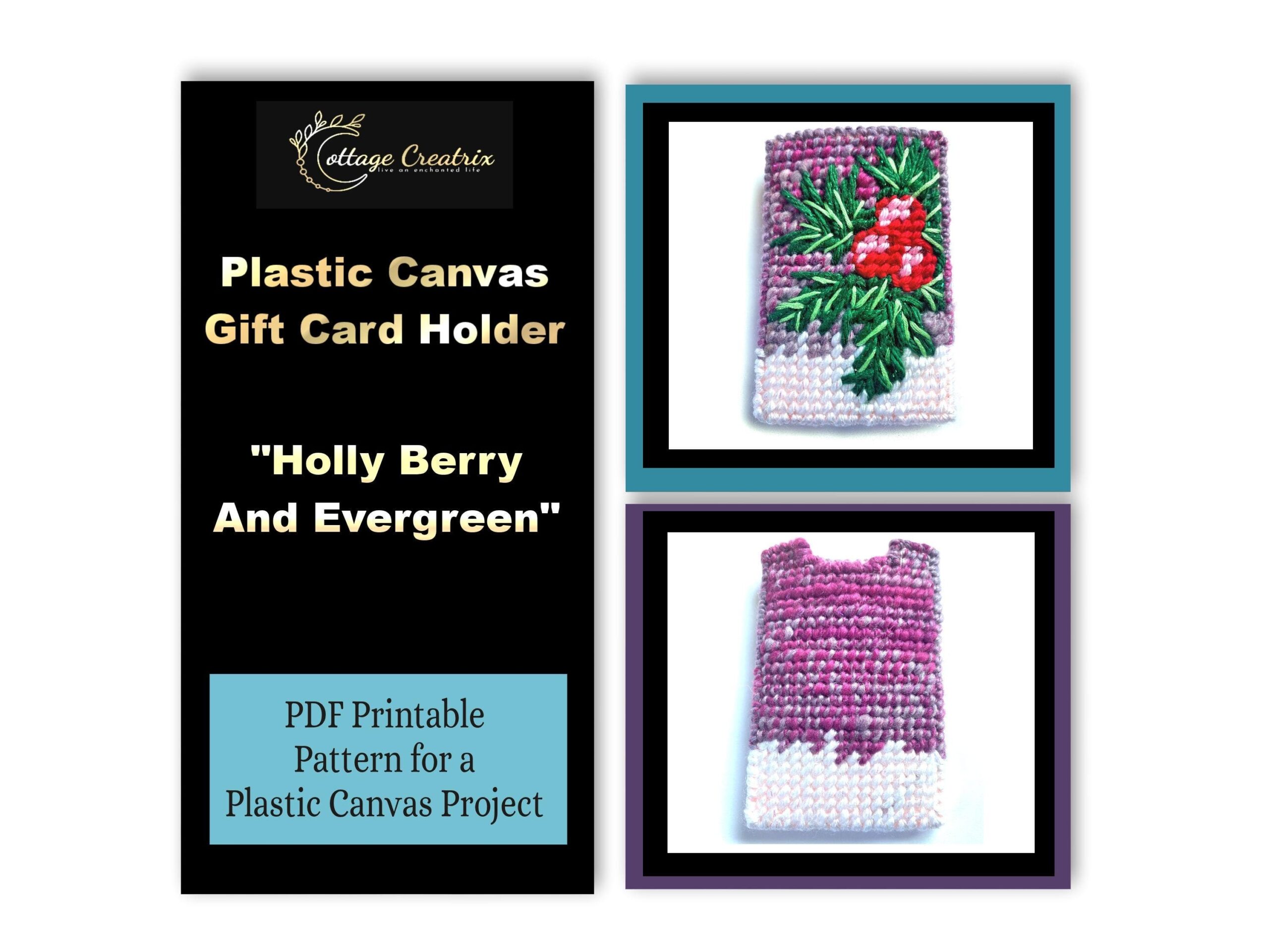 Holly Berry And Evergreen Gift Card Holder Money Wallet Plastic Canvas Pattern DIY Instant Download Mother In Law Christmas Gifts Etsy UK