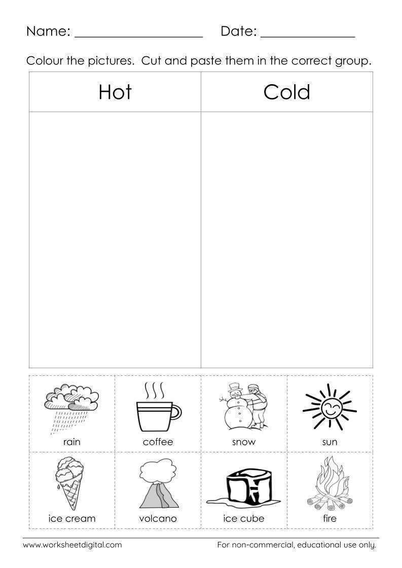 Hot And Cold Worksheet Digital 1 Teacher Made Resources