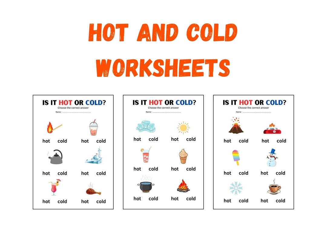 Hot And Cold Worksheets For Kids Educational Worksheets Preschool Worksheet Printable Preschool Activities Toddler Busybook Etsy Australia