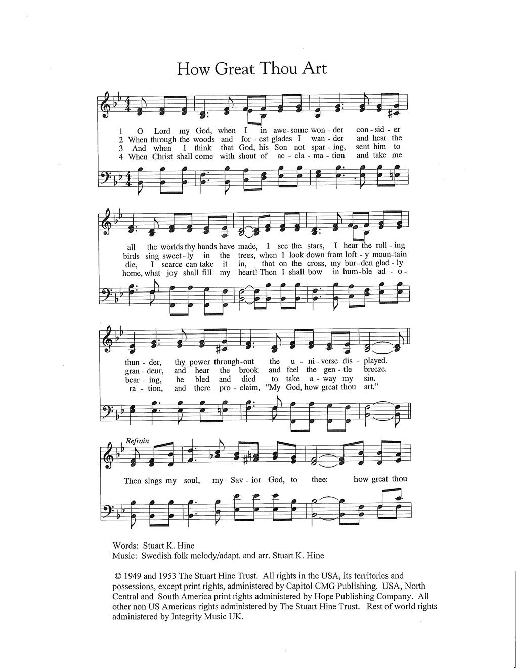 How Great Is Our God Lyrics Printable