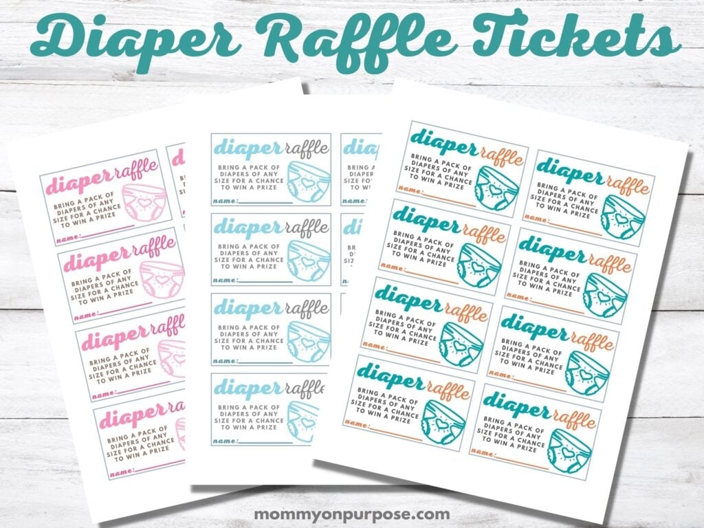 Free Printable Diaper Raffle Tickets