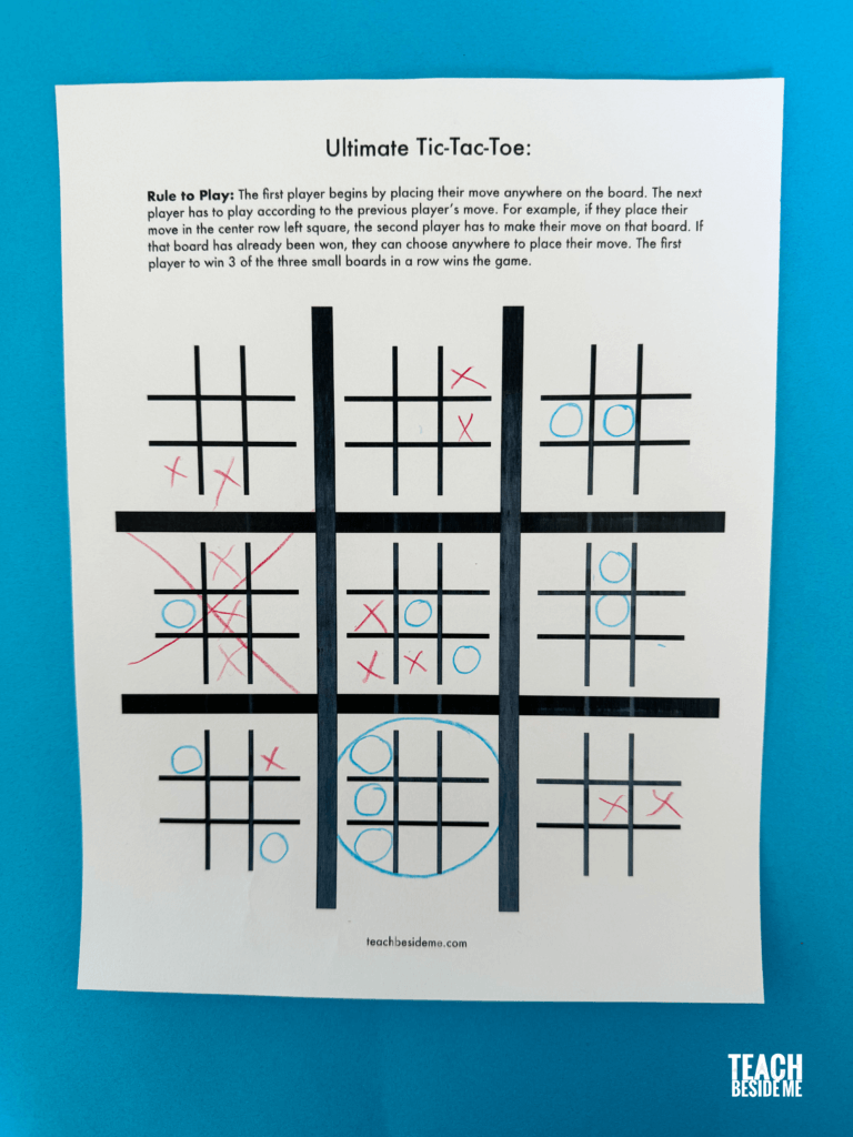How To Play Ultimate Tic Tac Toe With Printable Teach Beside Me