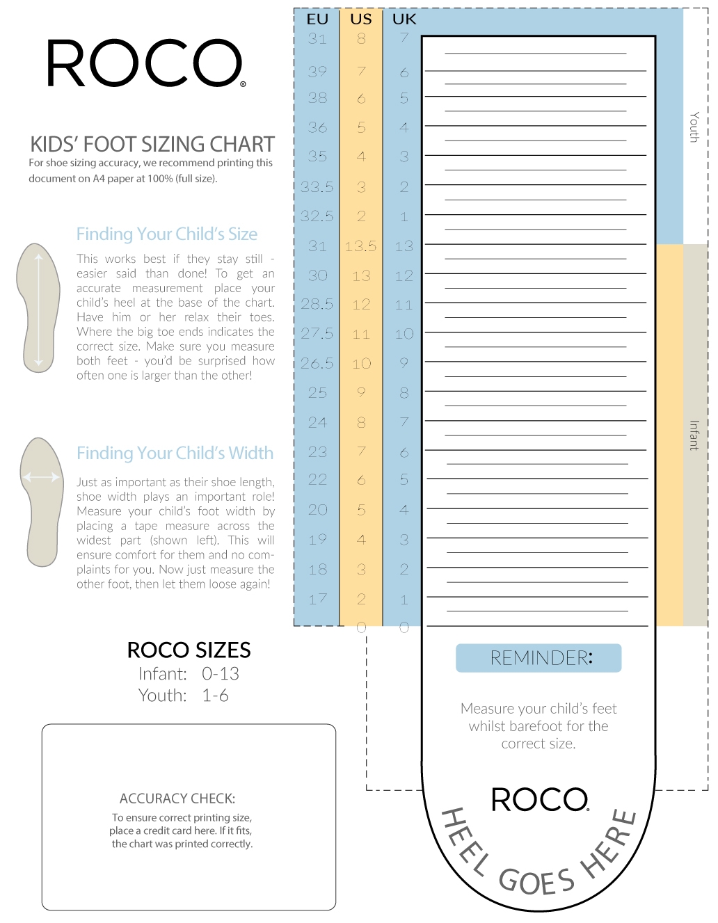 Infographic The Easiest Way To Measure Your Child S Shoe Size Roco Clothing