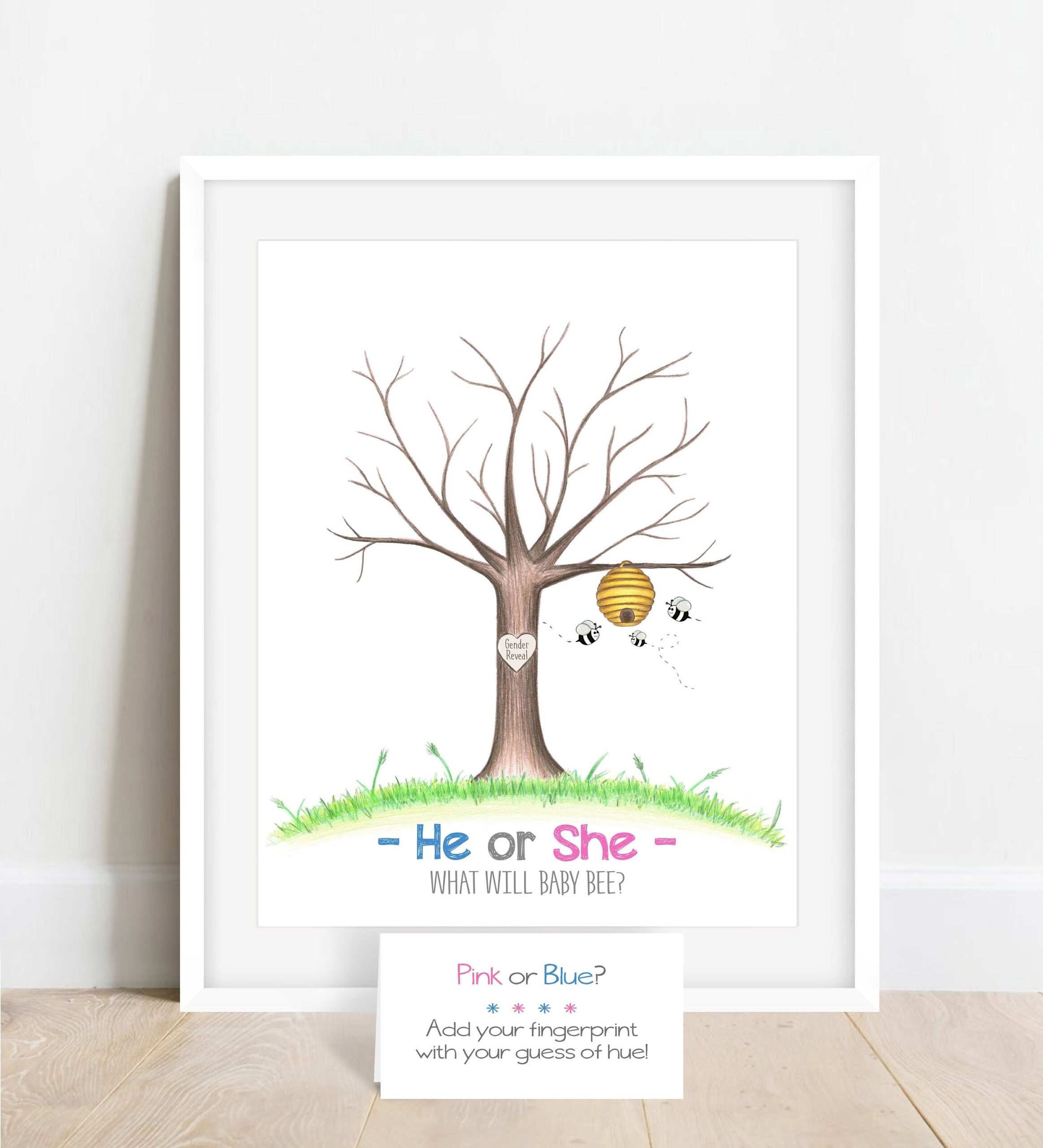 INSTANT DOWNLOAD What Will Baby BEE Honey Bee Gender Reveal Fingerprint Tree Thumb Print Tree Guest Book Bee Baby Shower Sign Bumble Bee Etsy Australia