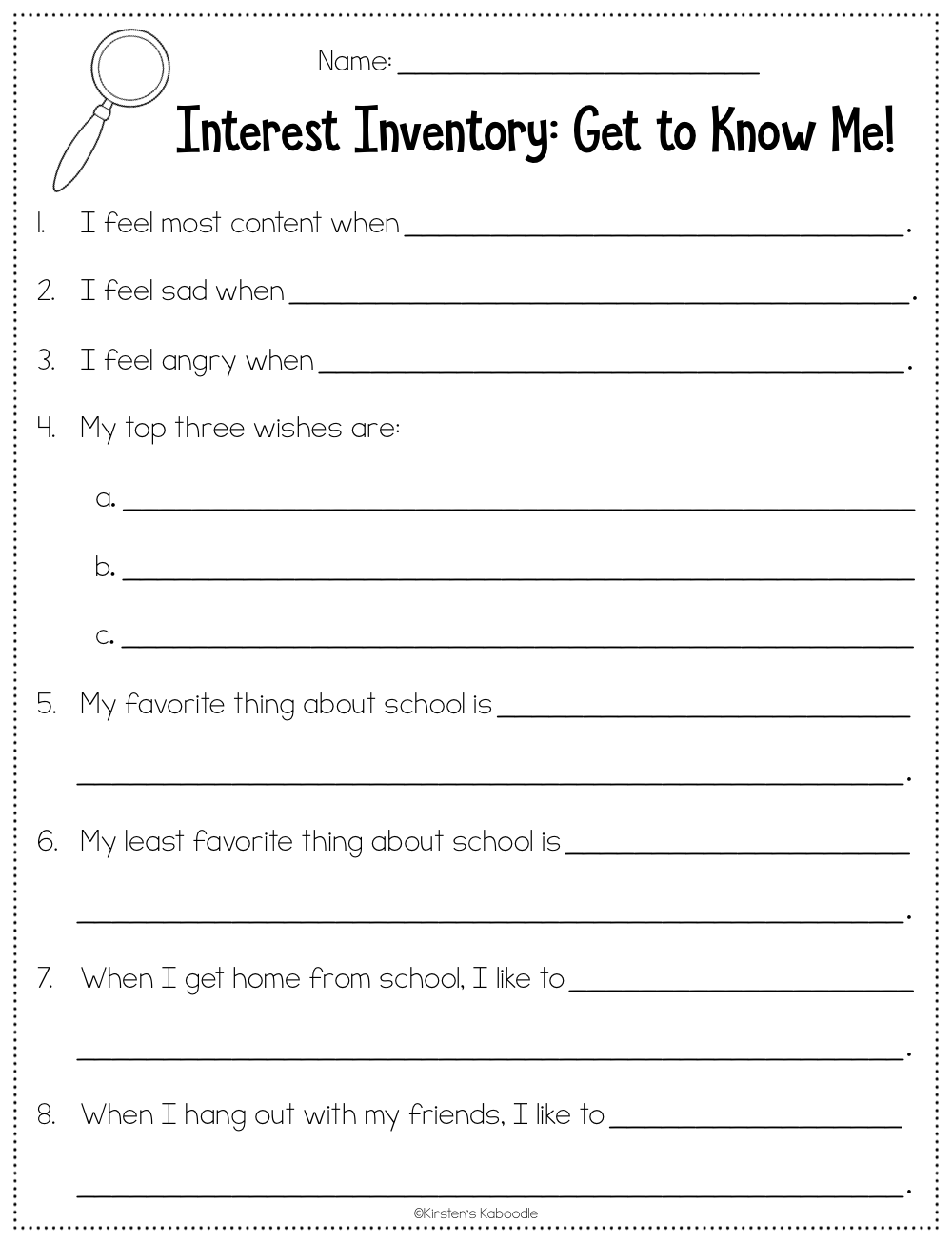 Interest Inventory Student Interest Survey For Reading Math Science More Made By Teachers