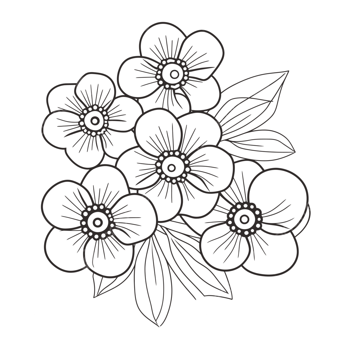 Japanese Flowers Line Art PNG Transparent Images Free Download Vector Files Pngtree