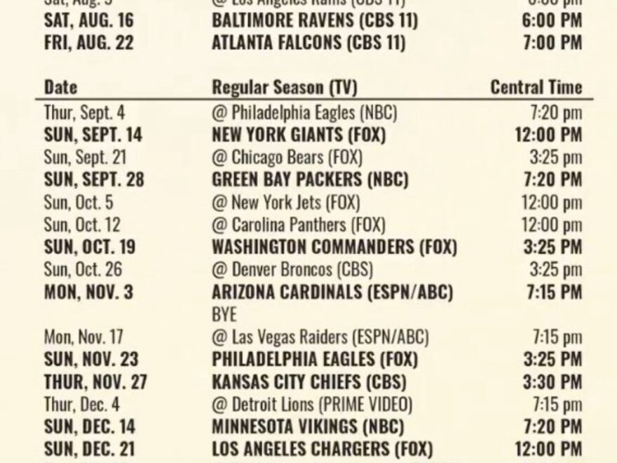 Jon Machota On X Dallas Cowboys 2025 Schedule Https t co yxnDtjdVAf X