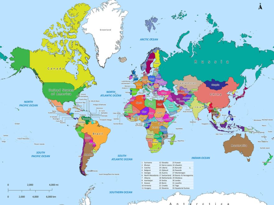 Labeled World Map Labeled Maps