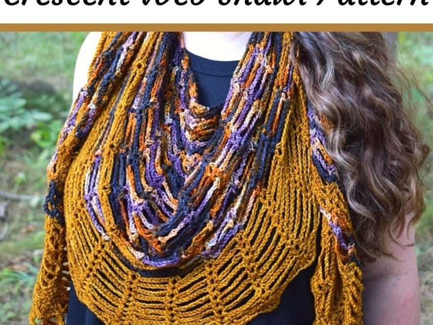 Lacy Crochet Crescent Web Shawl Halloween Pattern Simply Hooked By Janet