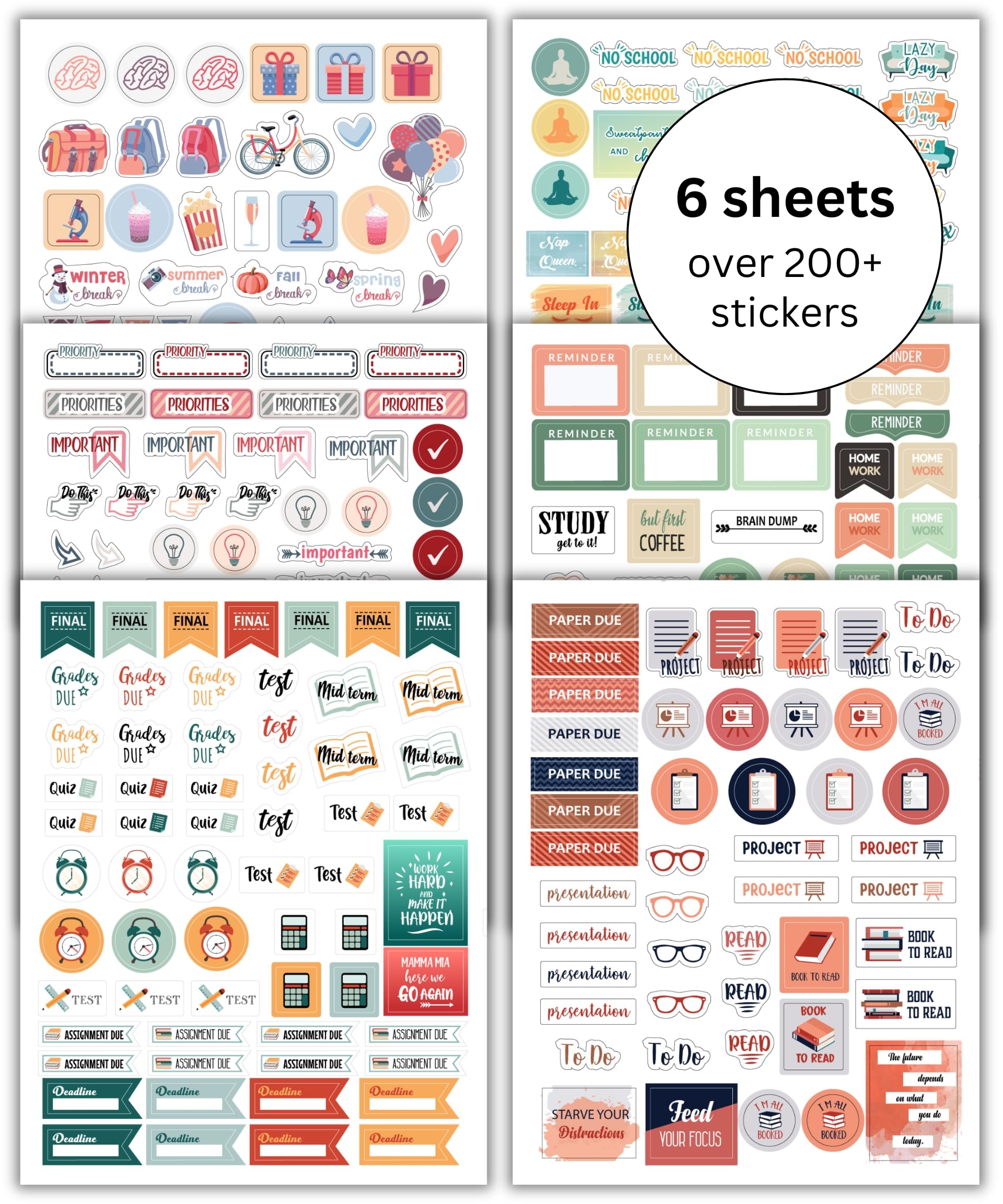 Free Printable Student Planner Stickers