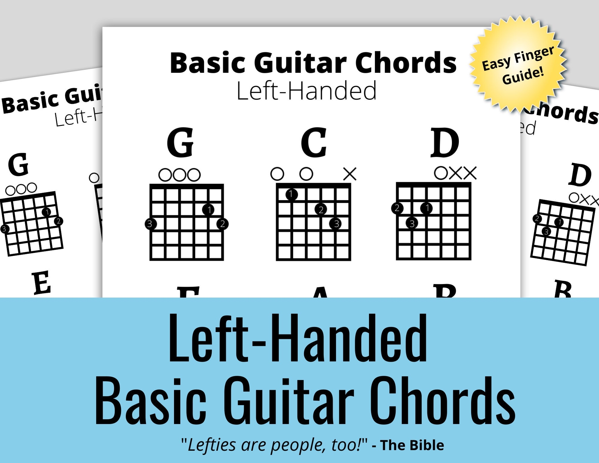 Left Handed Guitar Chords Sheet Beginner Guitar Chords For Lefties instant Download Perfect Giftnew Years Resolution Etsy Canada