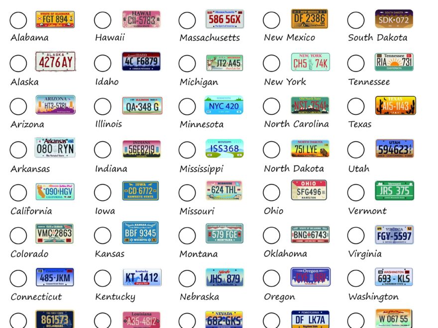 License Plate Scavenger Hunt Etsy UK