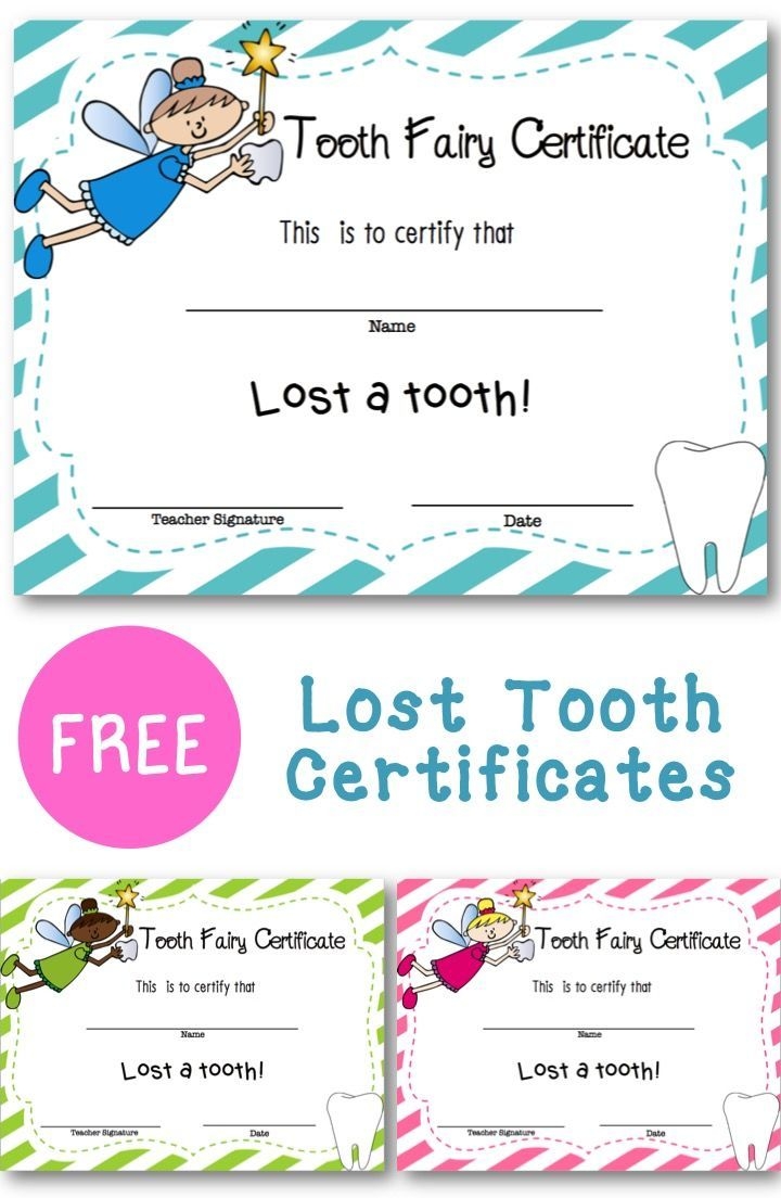 Lost Tooth Certificate