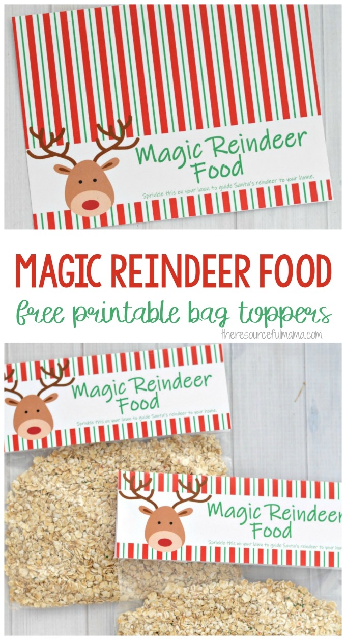 Magic Reindeer Food Printable Bag Topper The Resourceful Mama