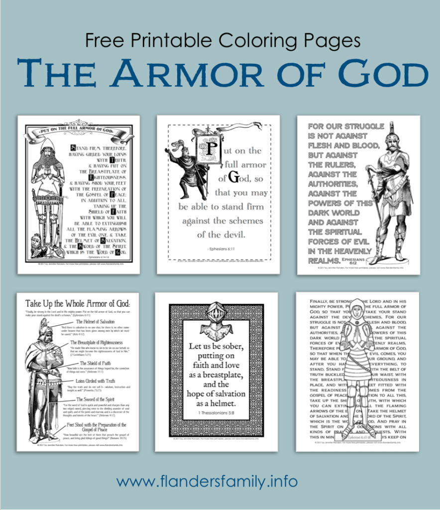 Mailbag 6 Armor Of God Printables Flanders Family Home Life Worksheets Library