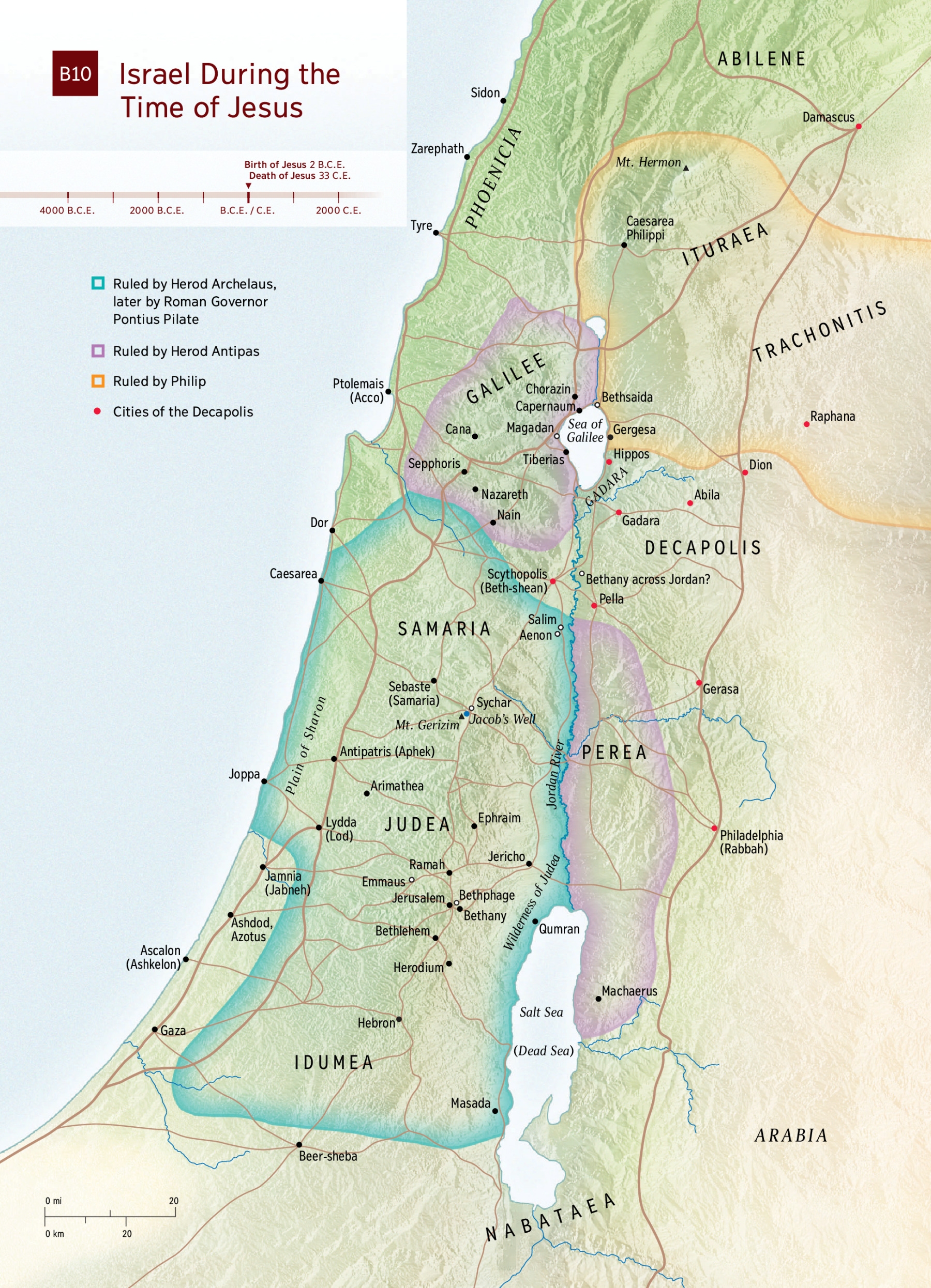 Map Israel In Jesus Time NWT