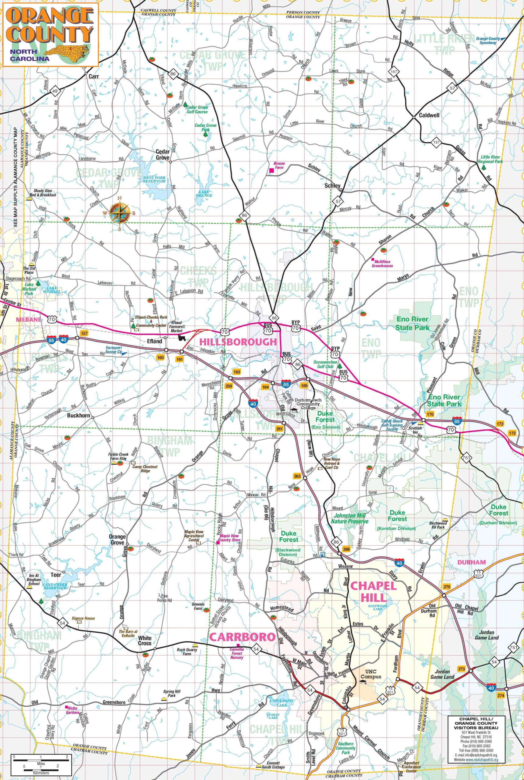 Maps Of Orange County Chapel Hill And Orange County Visitors Bureau