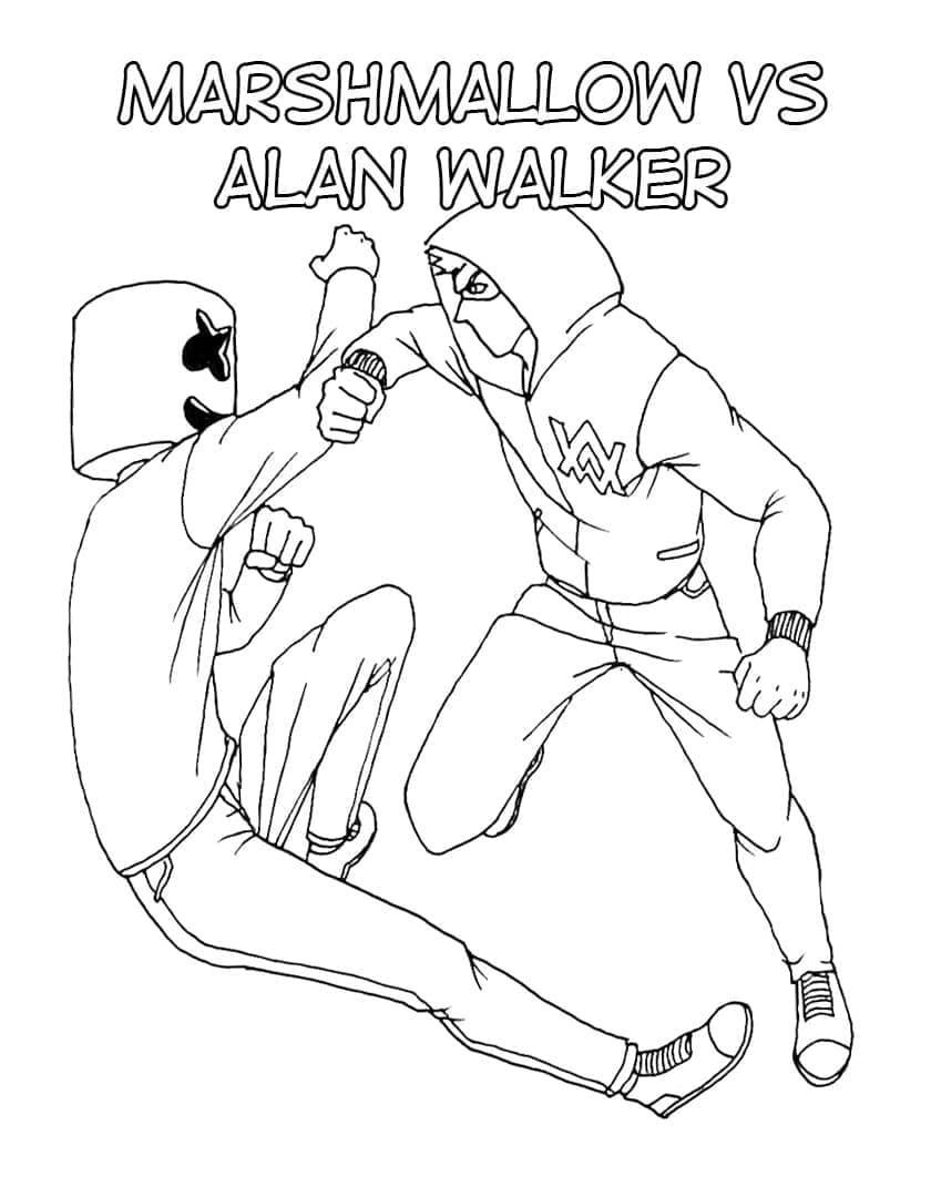 Marshmello Vs Alan Walker Coloring Page Download Print Or Color Online For Free