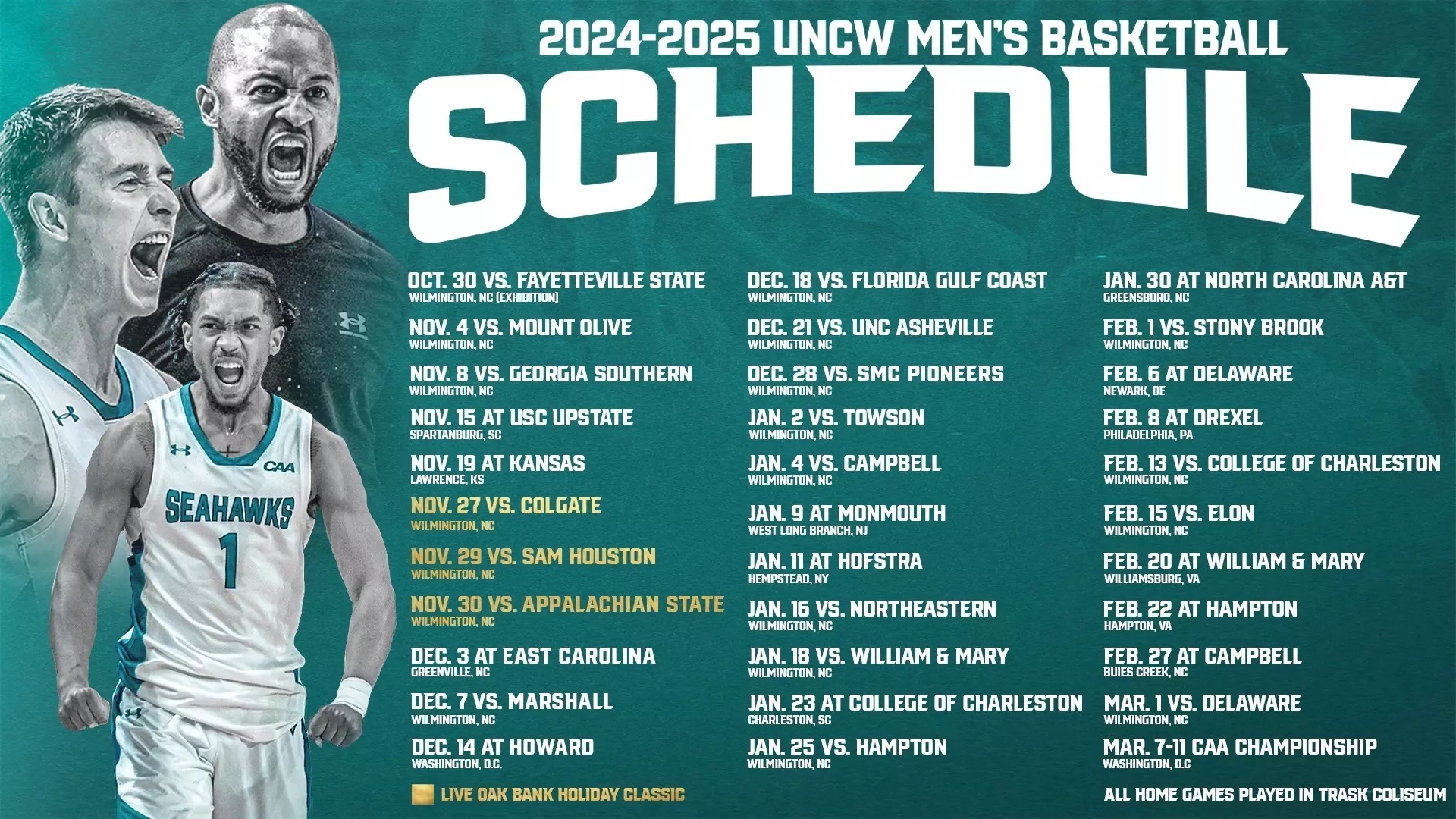 Men s Basketball Completes 2024 25 Schedule UNC Wilmington Athletics