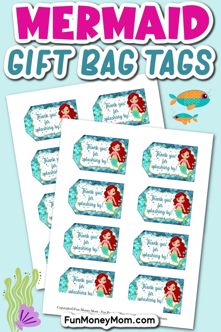 Mermaid Gift Tags Free Printable 