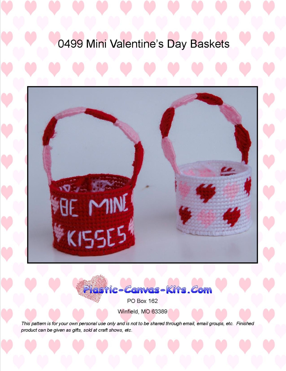 Mini Valentine s Day Baskets plastic Canvas Pattern pdf Download Etsy