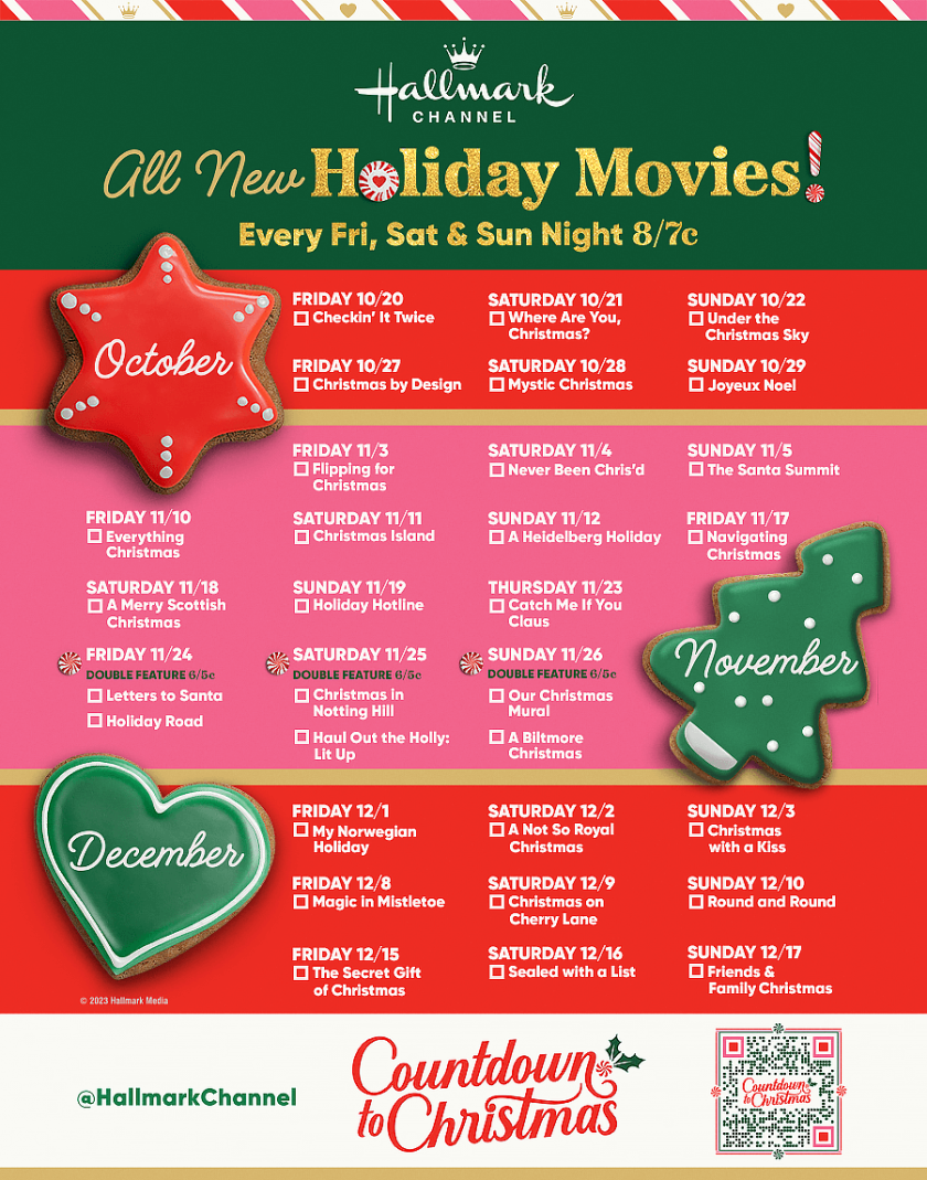 Hallmark Christmas Movies 2025 Schedule Printable