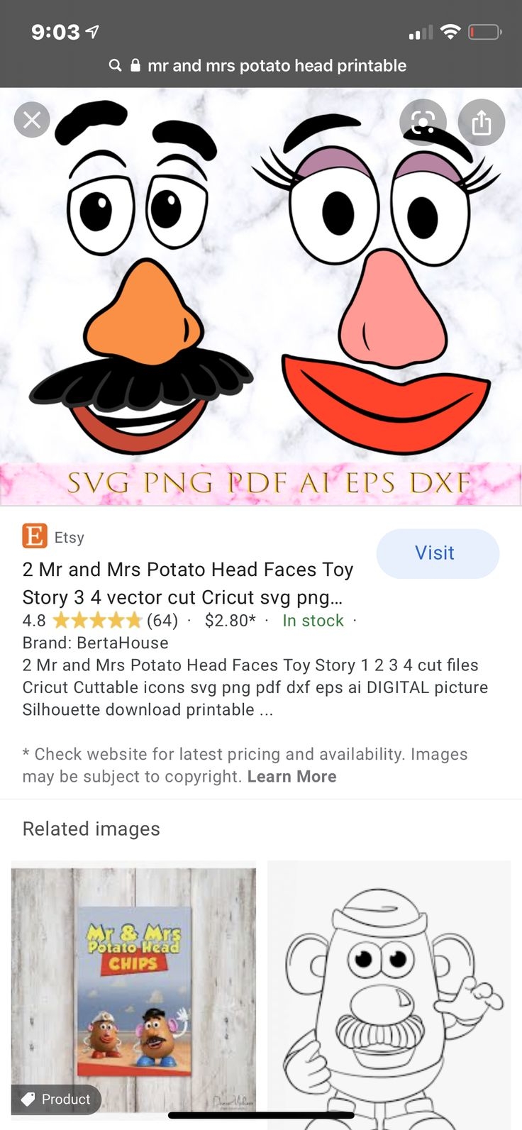 Mr Mrs Potato Head Cutouts