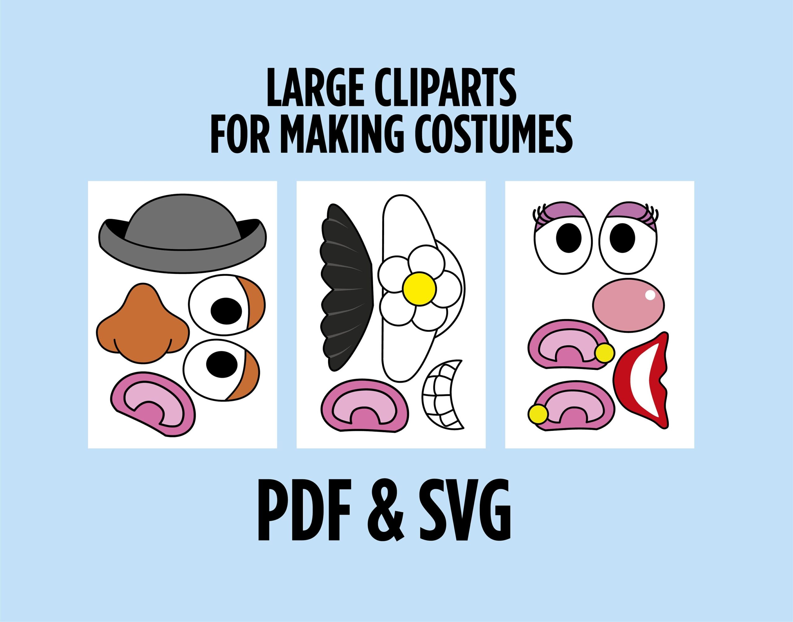 Mr Potato Costume Mrs Potato Head Costume Potato Head SVG PDF Large Size Clipart Toy Story Printable Clipart Digital File Etsy