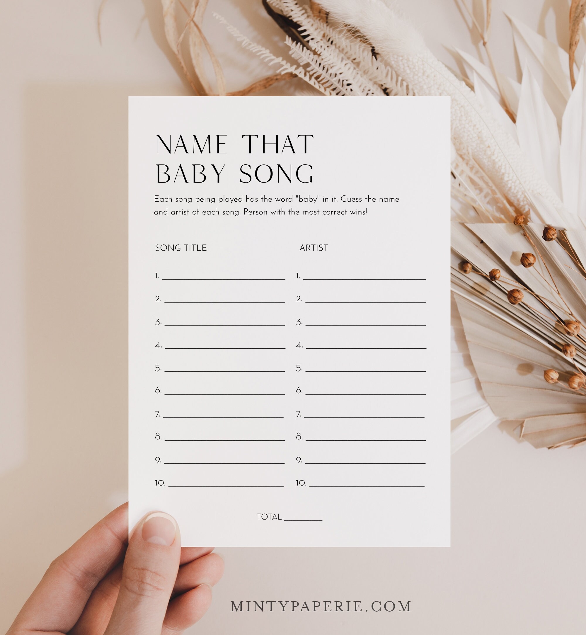 Name That Tune Baby Shower Game Free Printable