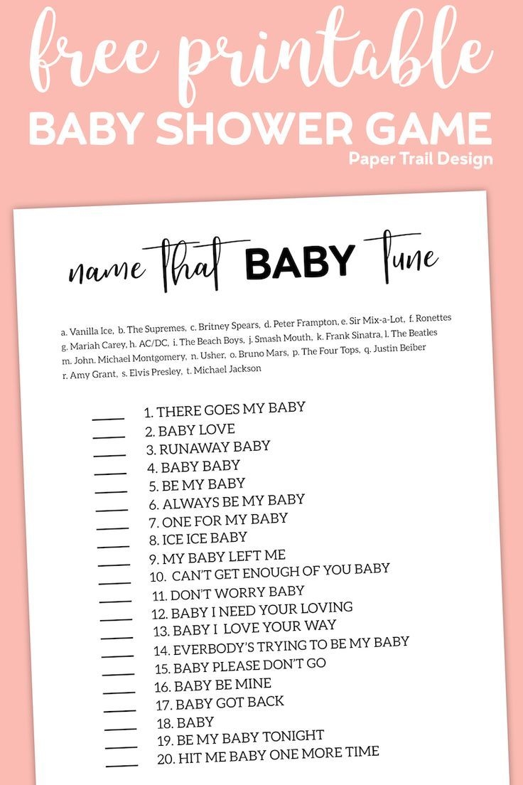 Name That Tune Baby Shower Game Paper Trail Design