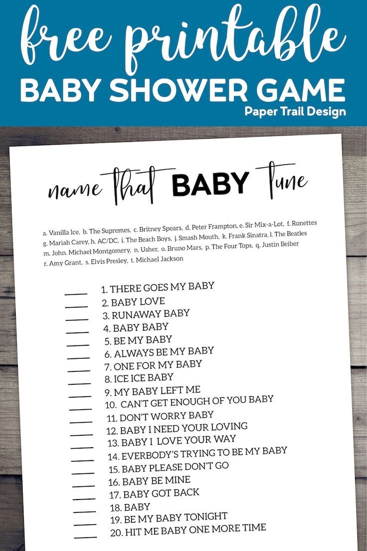 Name That Tune Baby Shower Game Paper Trail Design
