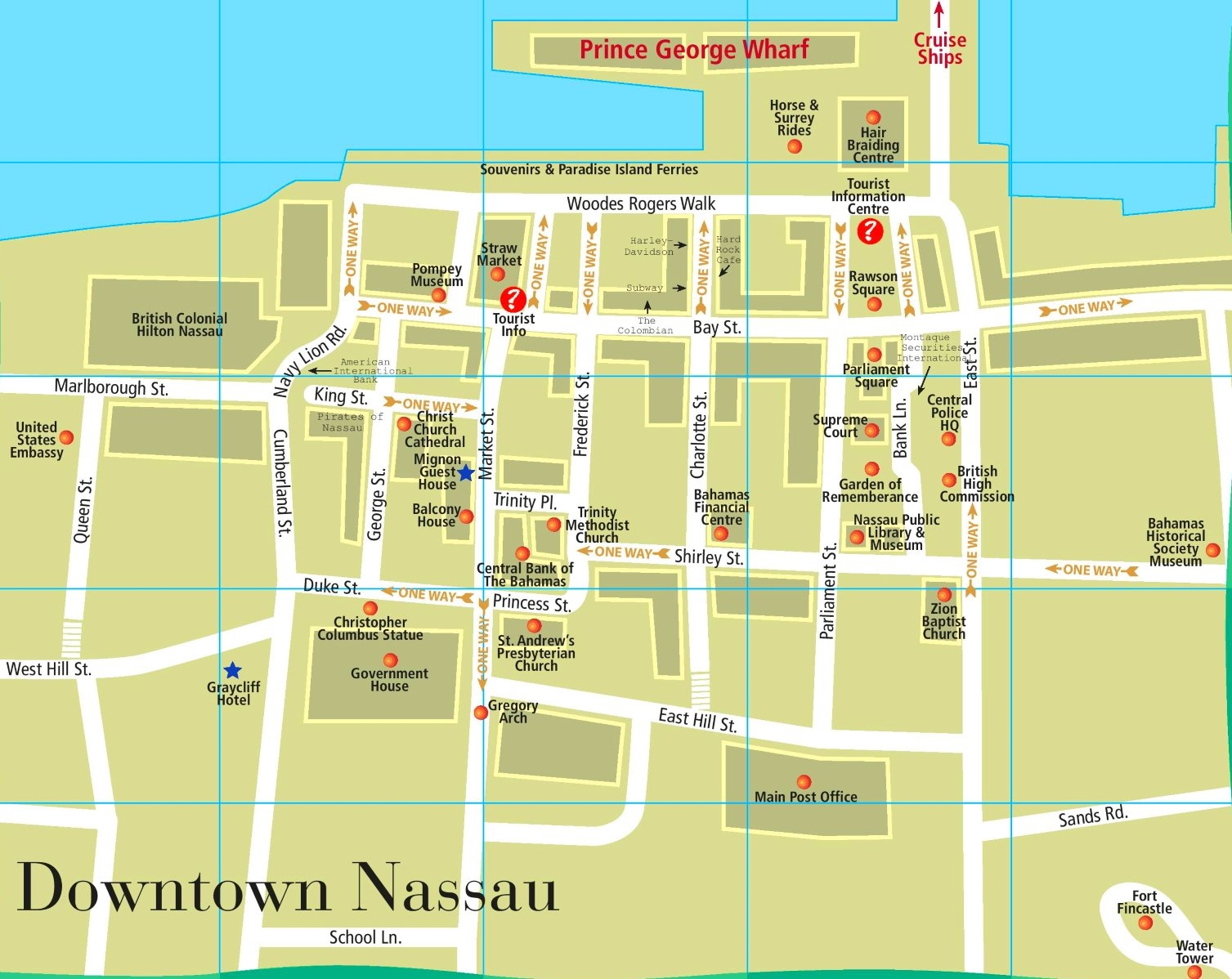 Printable Map Of Nassau Bahamas