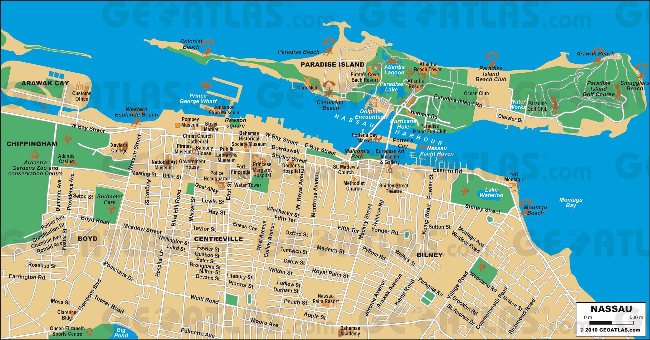 Nassau Map And Tourist Attractions