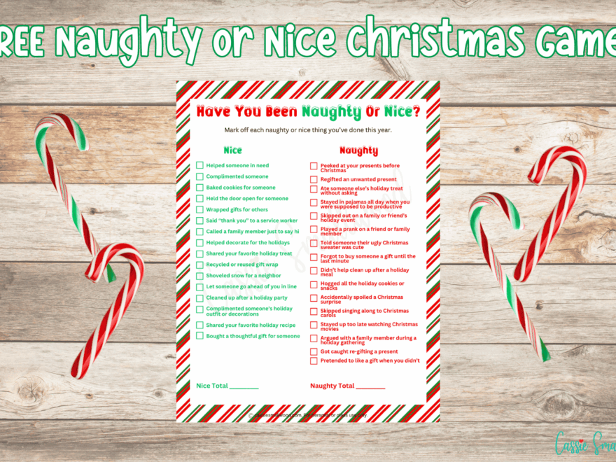 Naughty Or Nice Christmas Game FREE Printable Cassie Smallwood