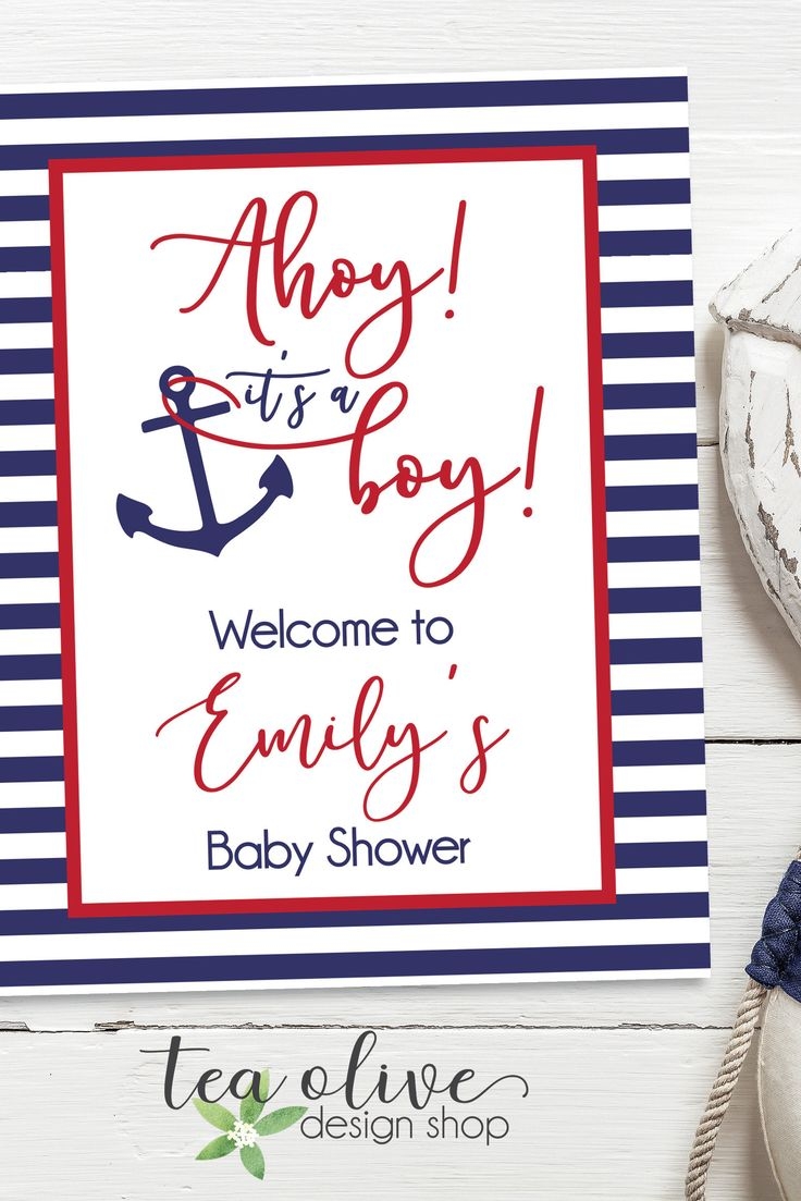 Nautical Baby Shower Welcome Sign Ahoy It s A Boy Welcome Poster DIGITAL Baby Boy Shower Printable Welcome Sign Nautical Shower Sign Etsy