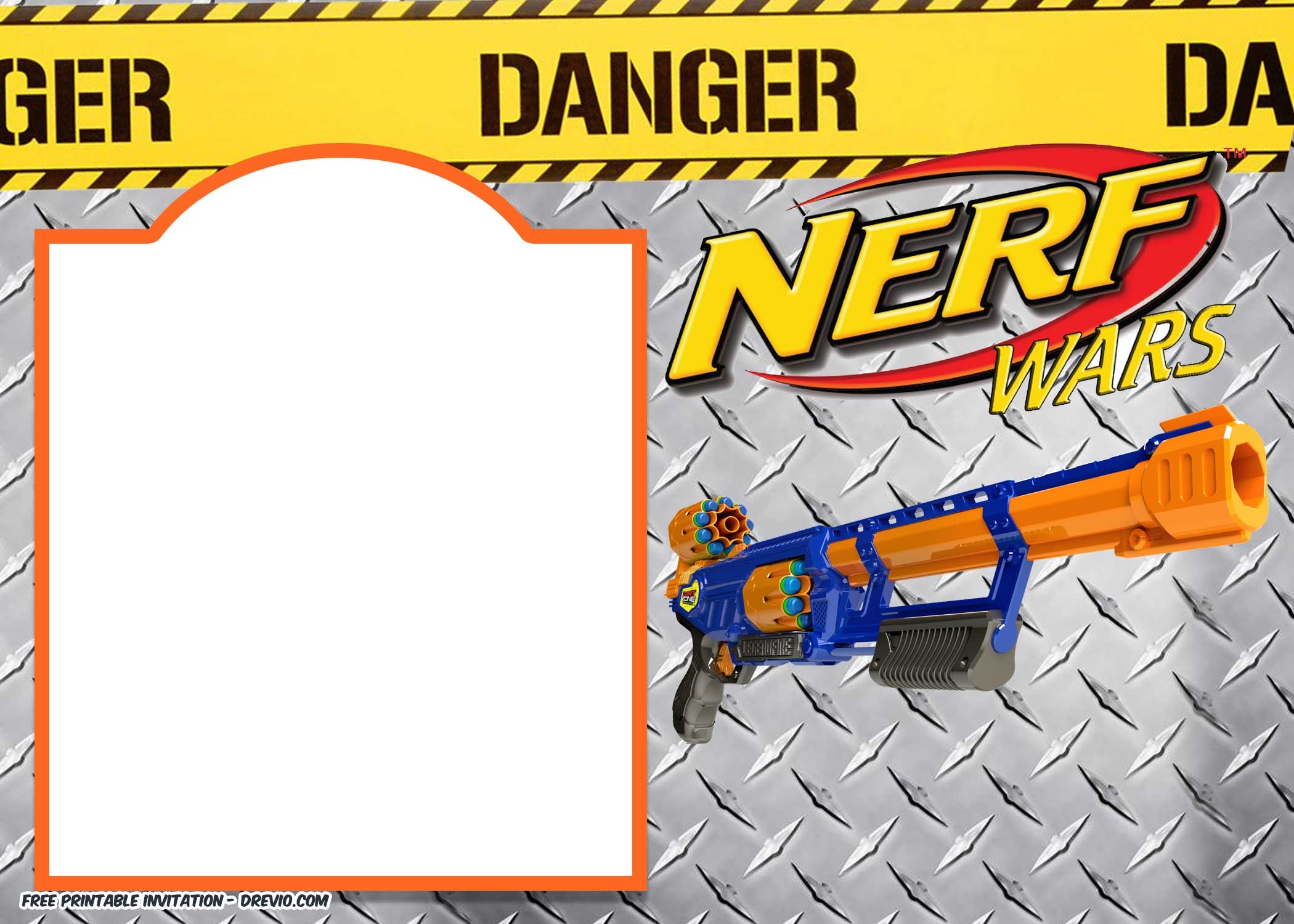 Nerf Gun Party Invitation Templates